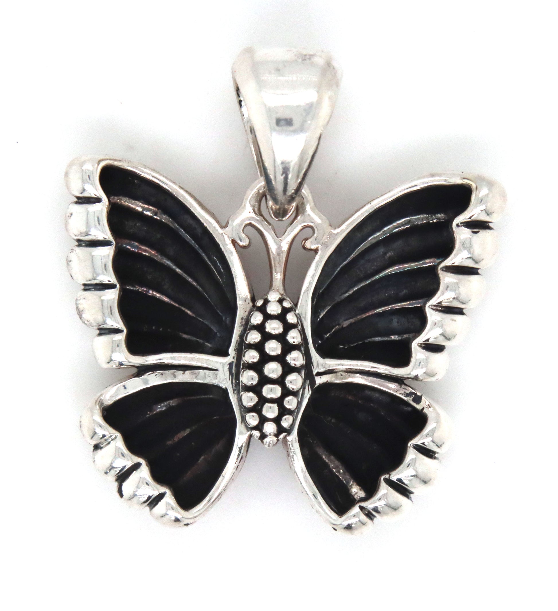 925 Sterling silver Lagos Caviar butterfly pendant