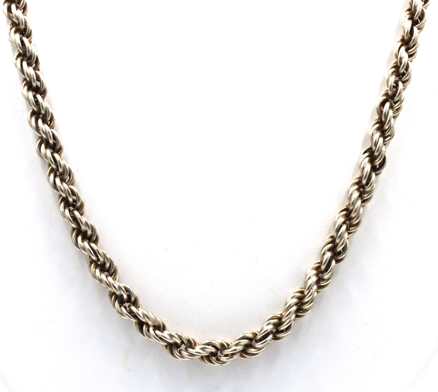Heavy Vintage 925 sterling silver rope chain necklace