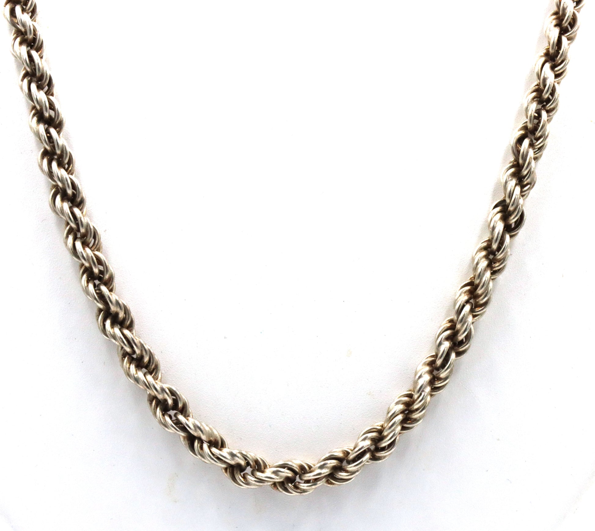 Heavy Vintage 925 sterling silver rope chain necklace