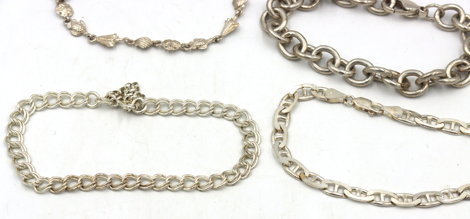 Group lot of 4 vintage 925 sterling silver bracelets