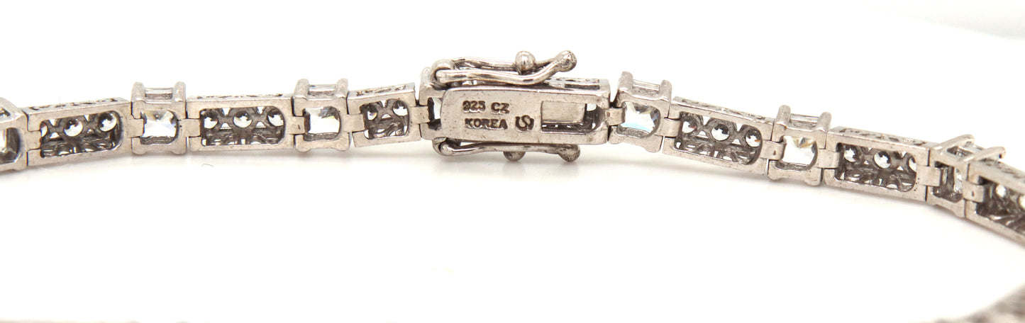925 Sterling silver cubic zirconia bracelet and ring