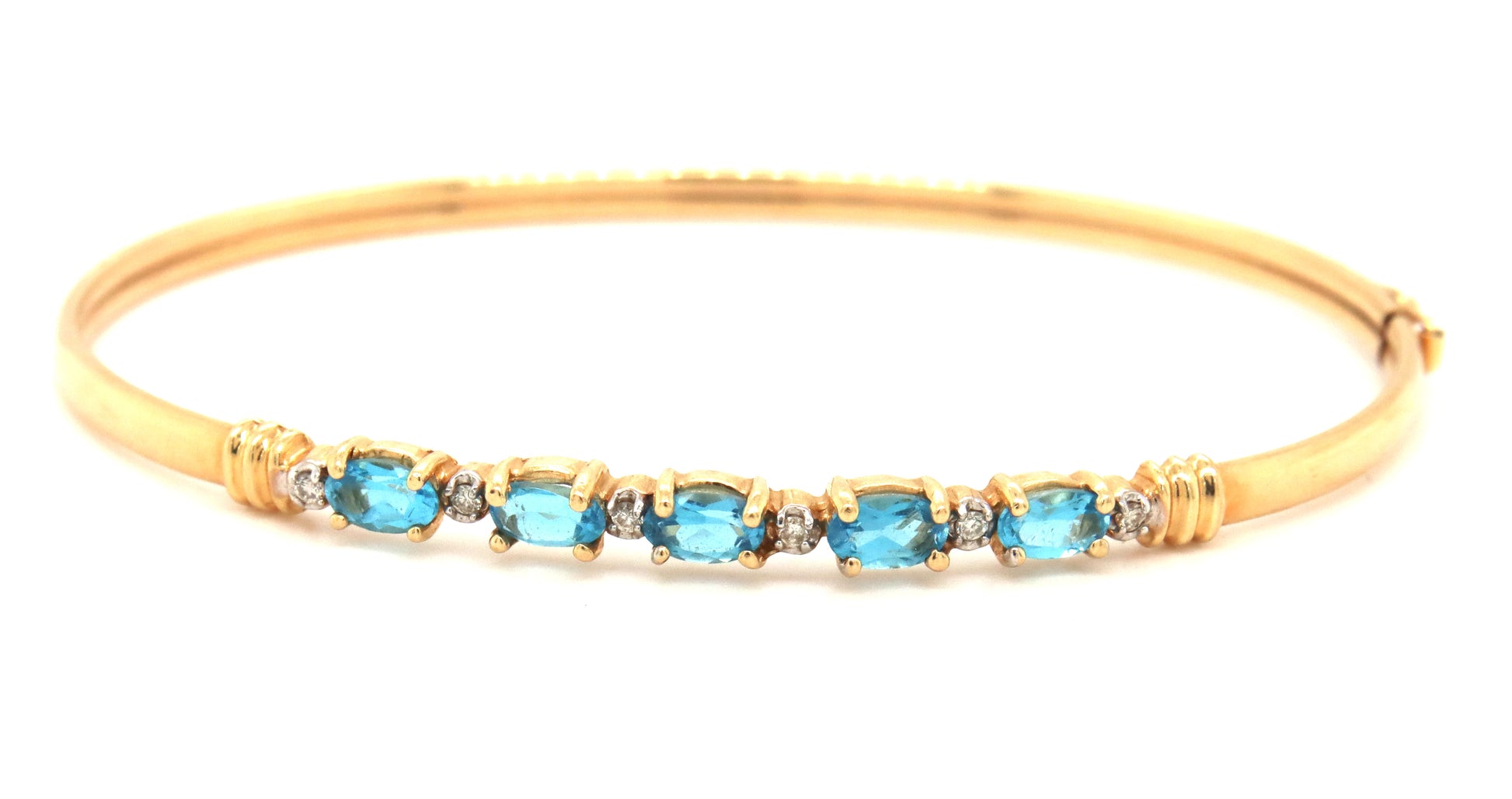 14kt Blue topaz bangle bracelet