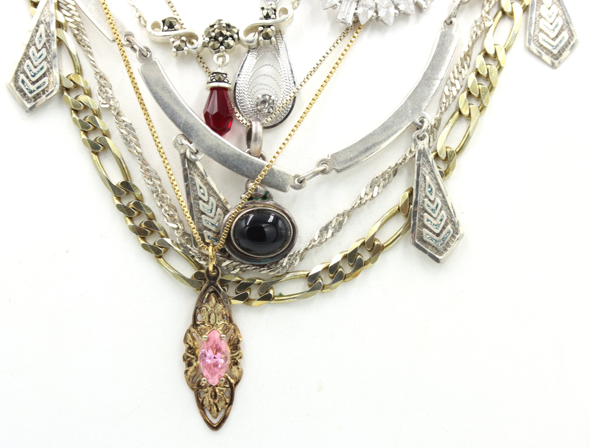 Group lot of 8 Vintage 925 sterling silver necklaces