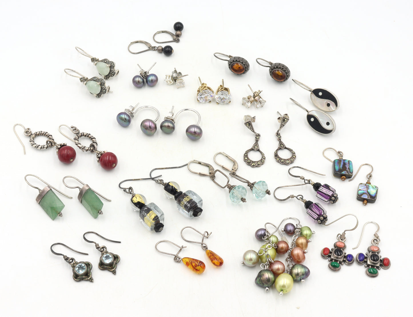 Group lot of Vintage 925 sterling silver earrings