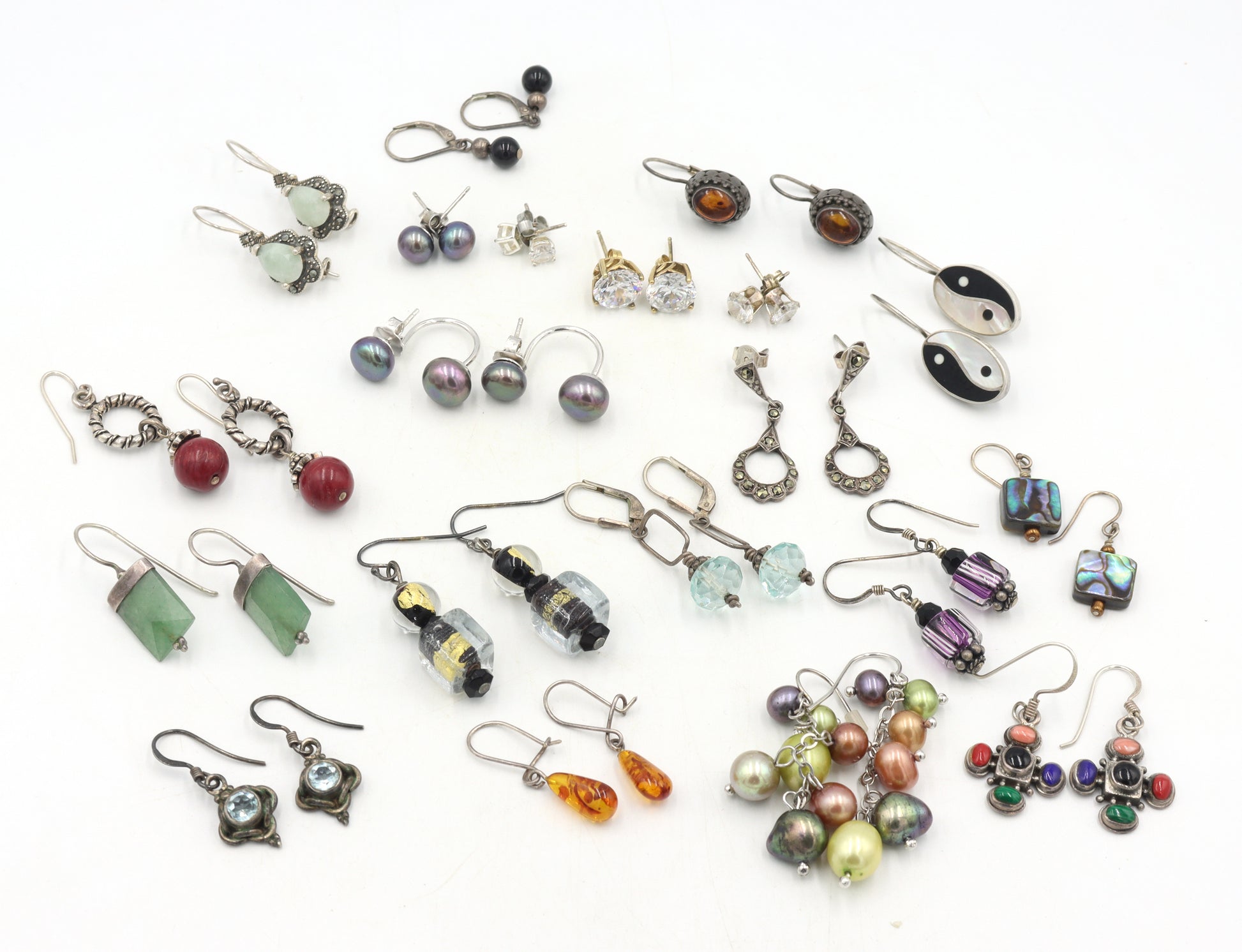 Group lot of Vintage 925 sterling silver earrings