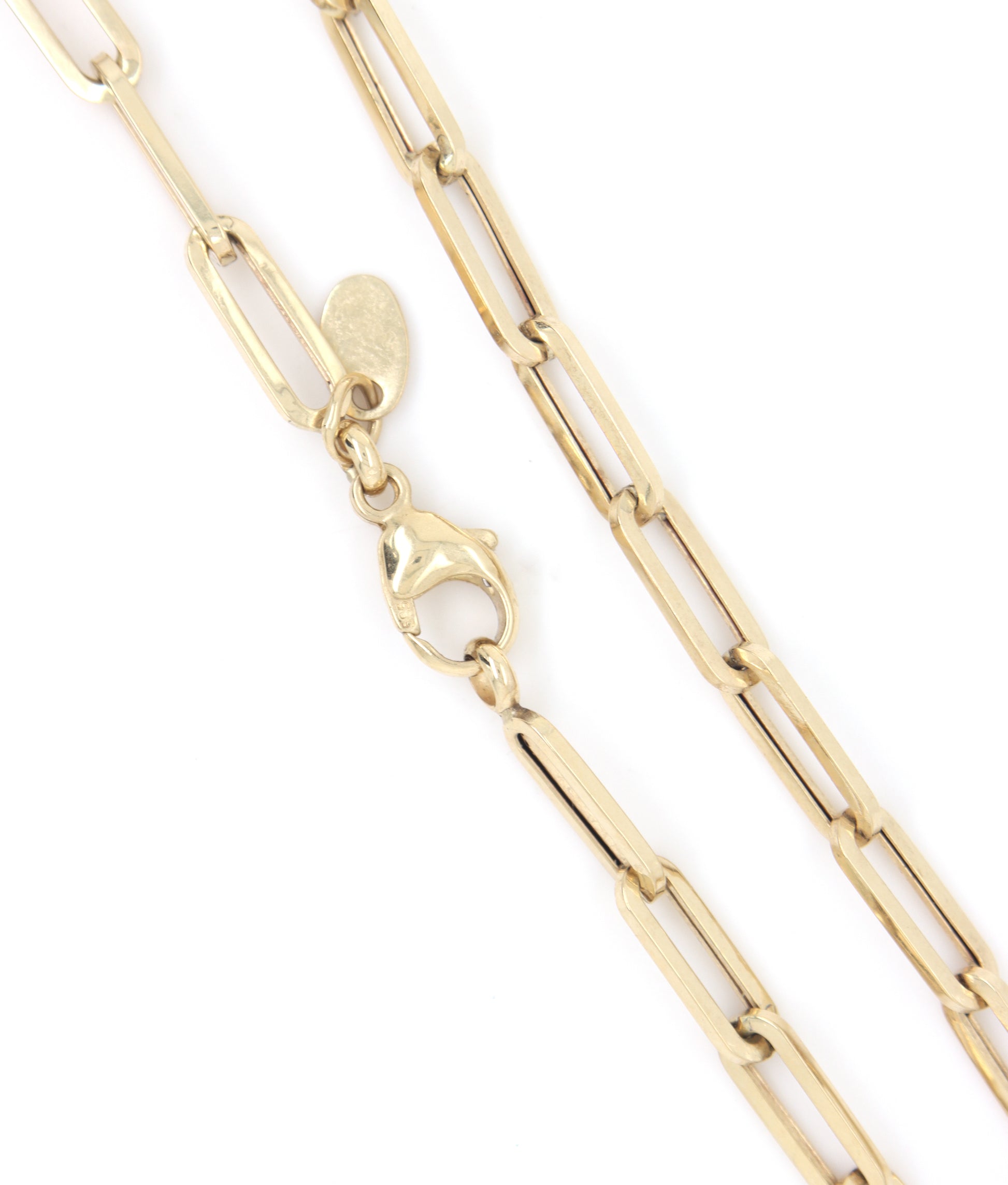 Italian 14kt Yellow gold paper clip chain necklace