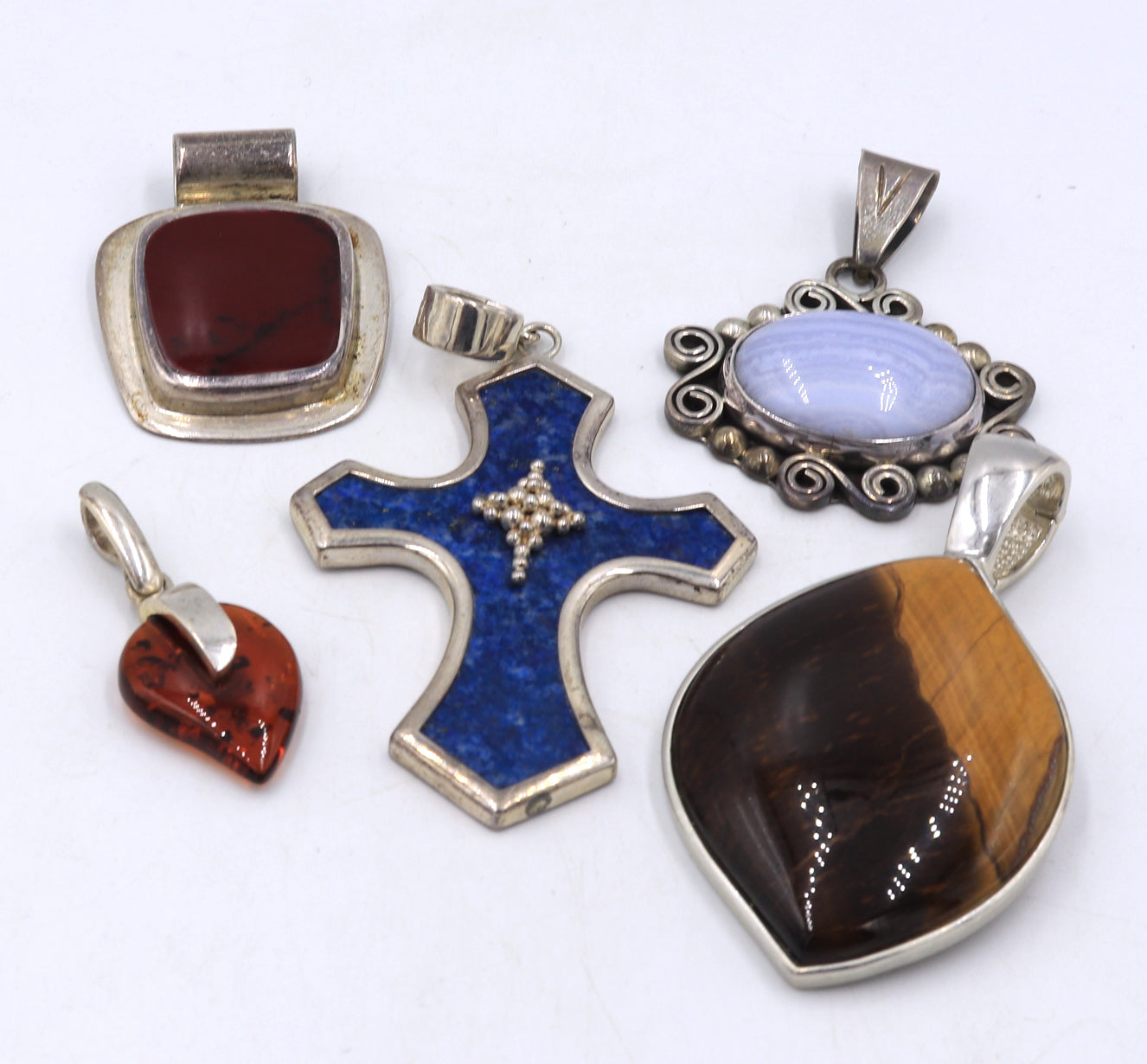 Group lot of Vintage 925 sterling silver pendants