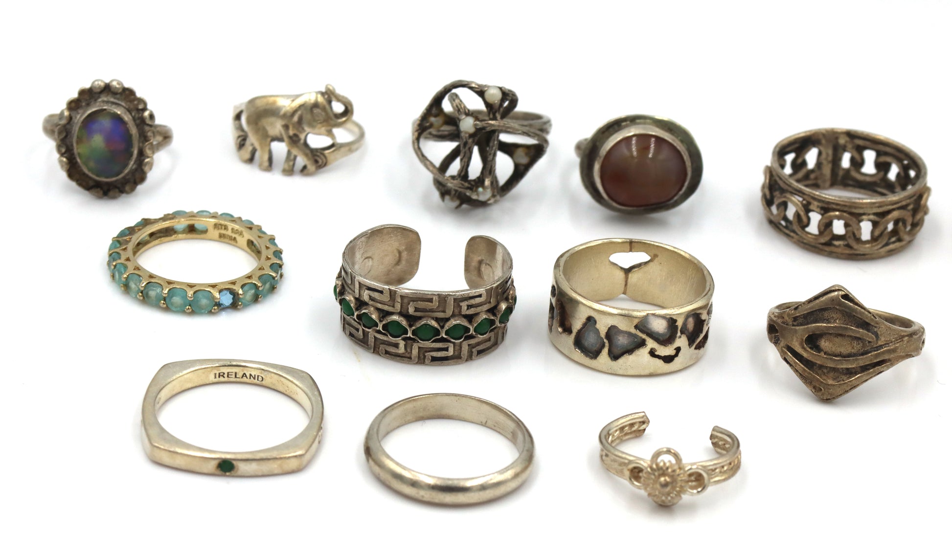 Group lot of Vintage 925 sterling silver rings