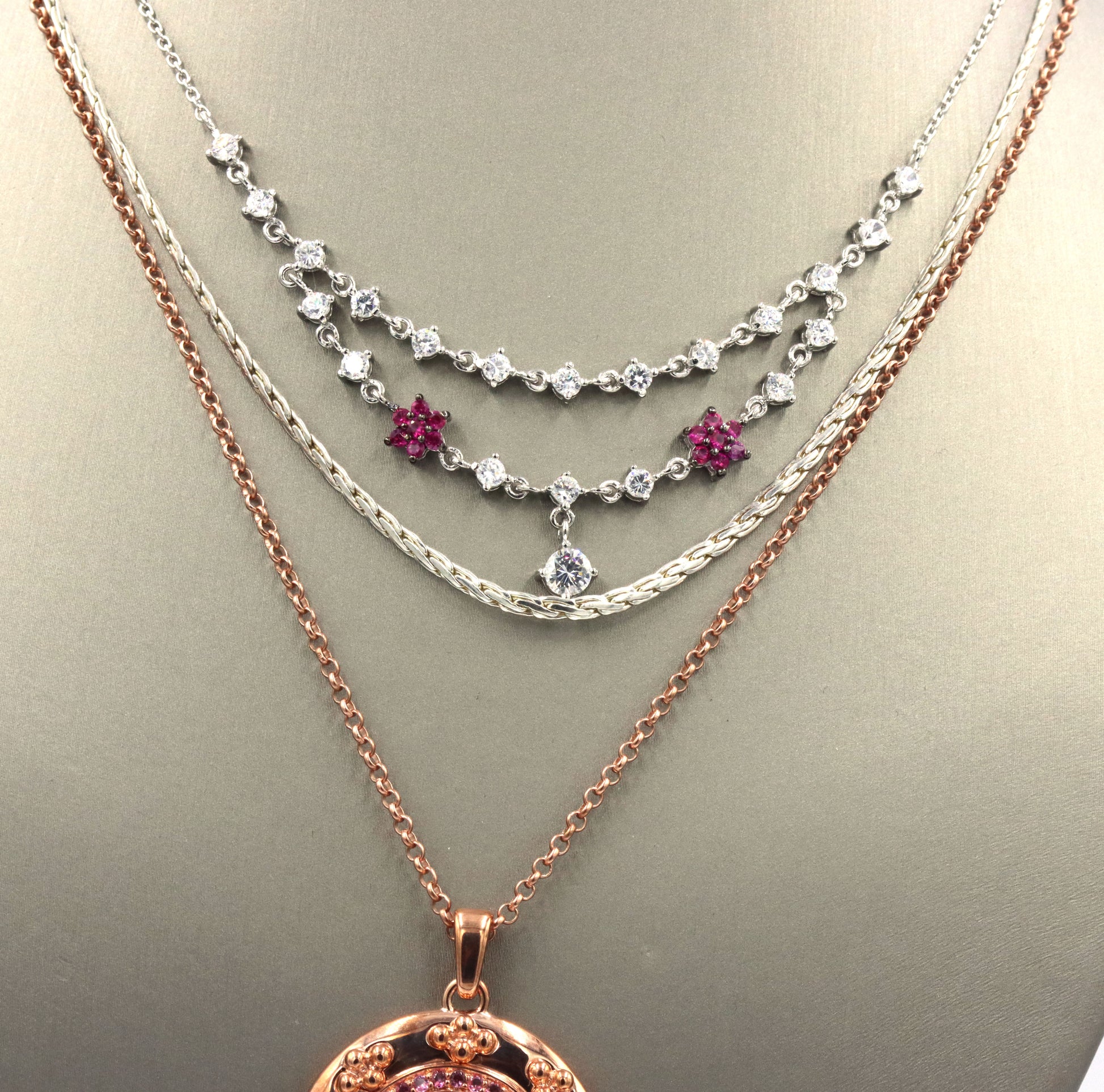 Lot of 3 Vintage 925 sterling silver necklaces