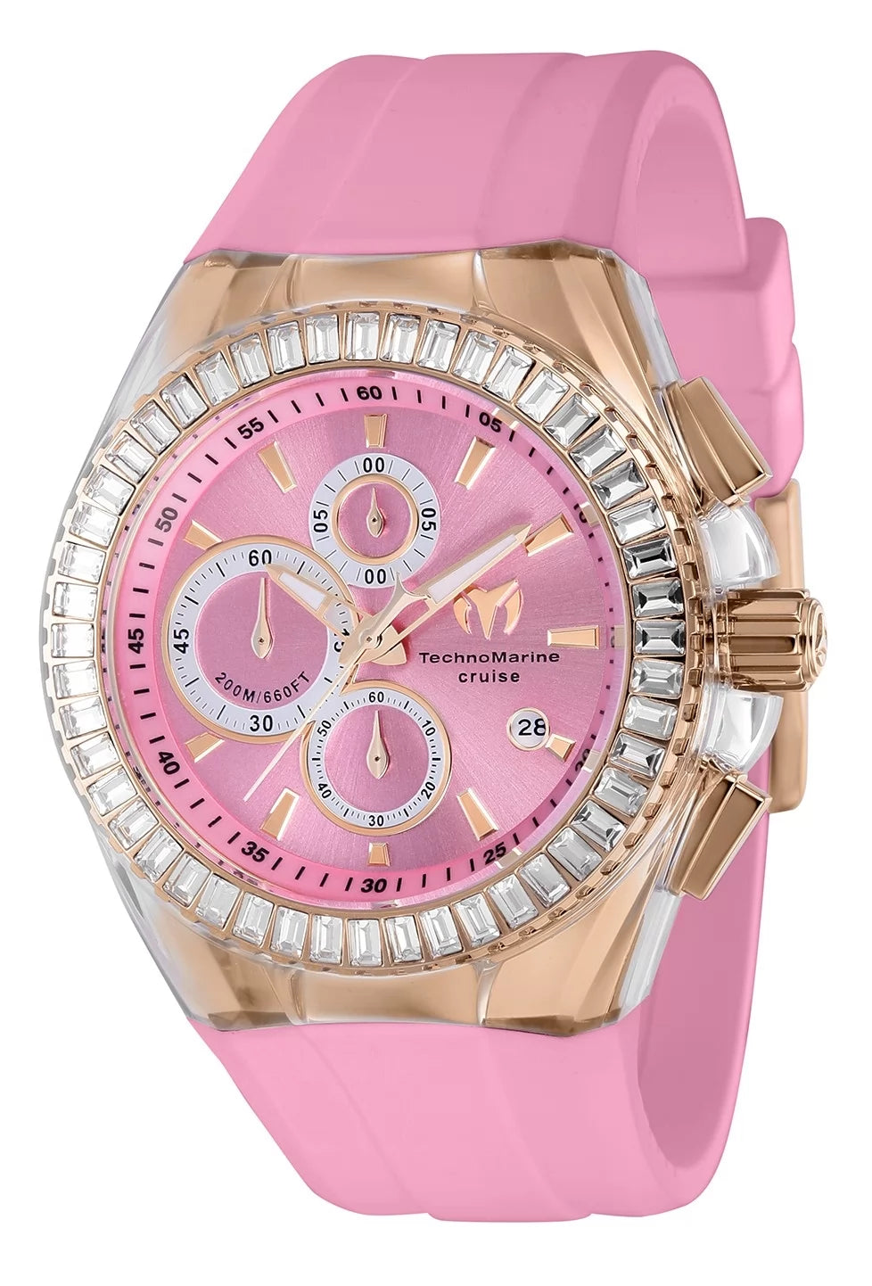 Techomarine Men's  Cruise Original Quartz Chronograph Pink Dial Watch