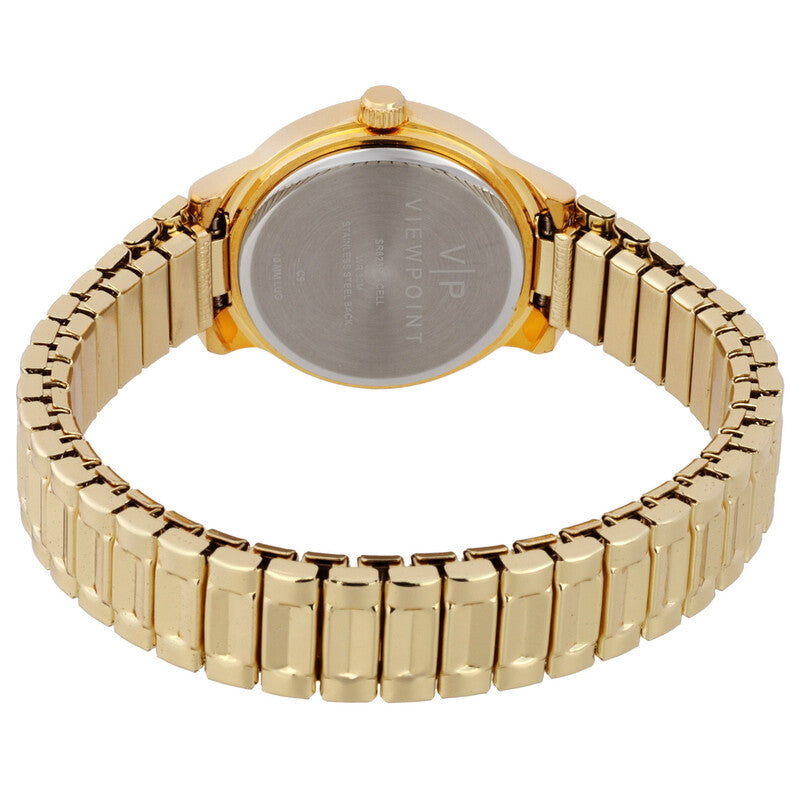 Timex Viewpoint Womens Gold Tone Black Dial Quartz Dress Watch