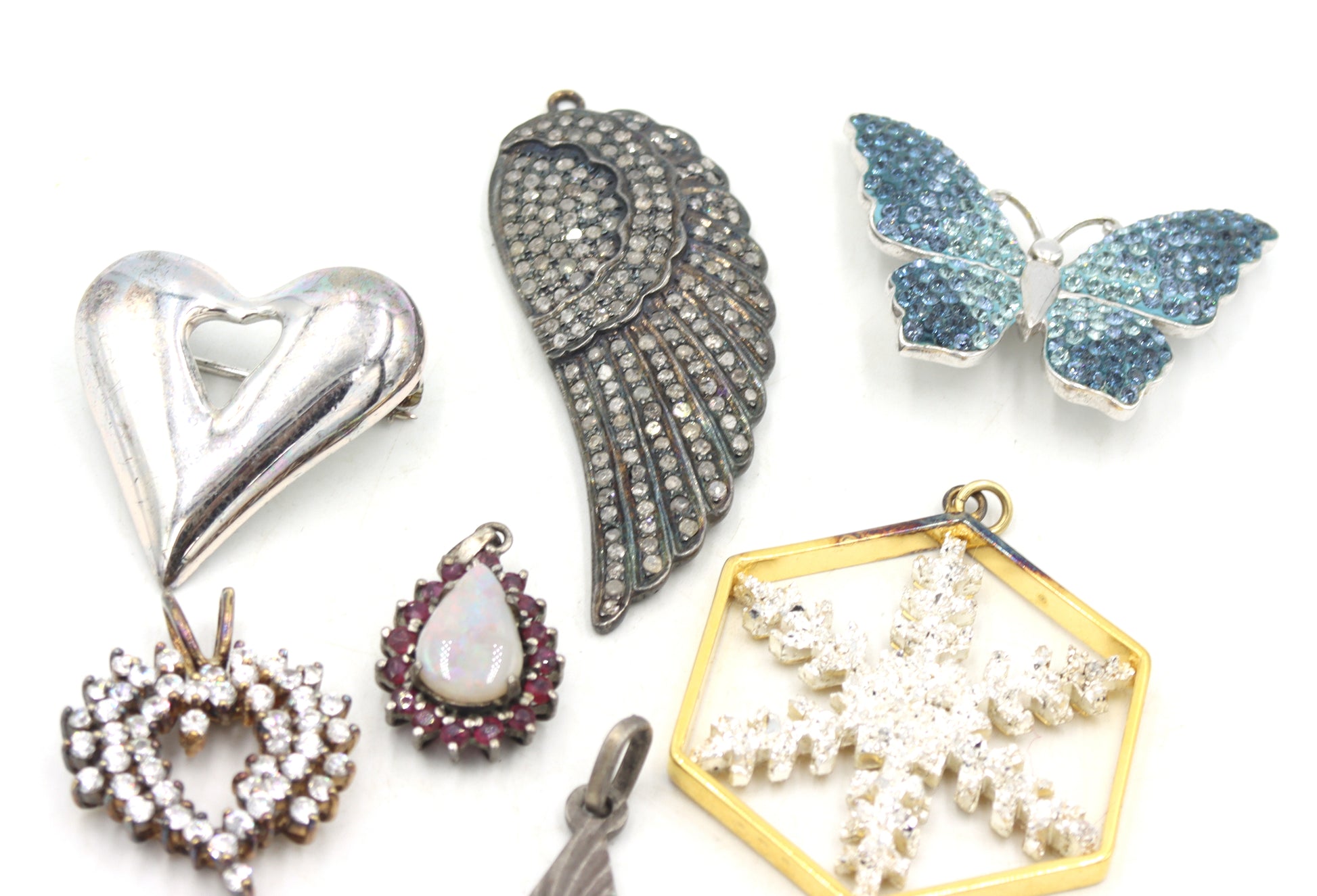 Group lot of vintage 925 sterling silver pendants