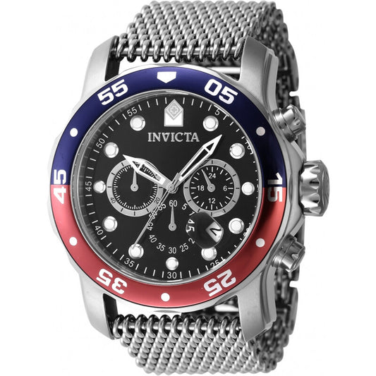 Invicta Pro Diver Chronograph GMT Black Dial Pepsi Bezel Men's Watch