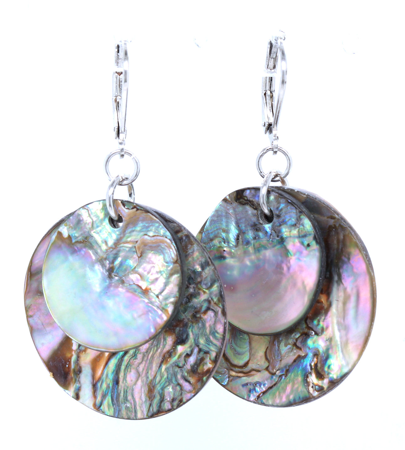 925 Sterling silver Abalone dangle earrings