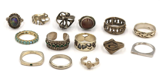 Group lot of Vintage 925 sterling silver rings