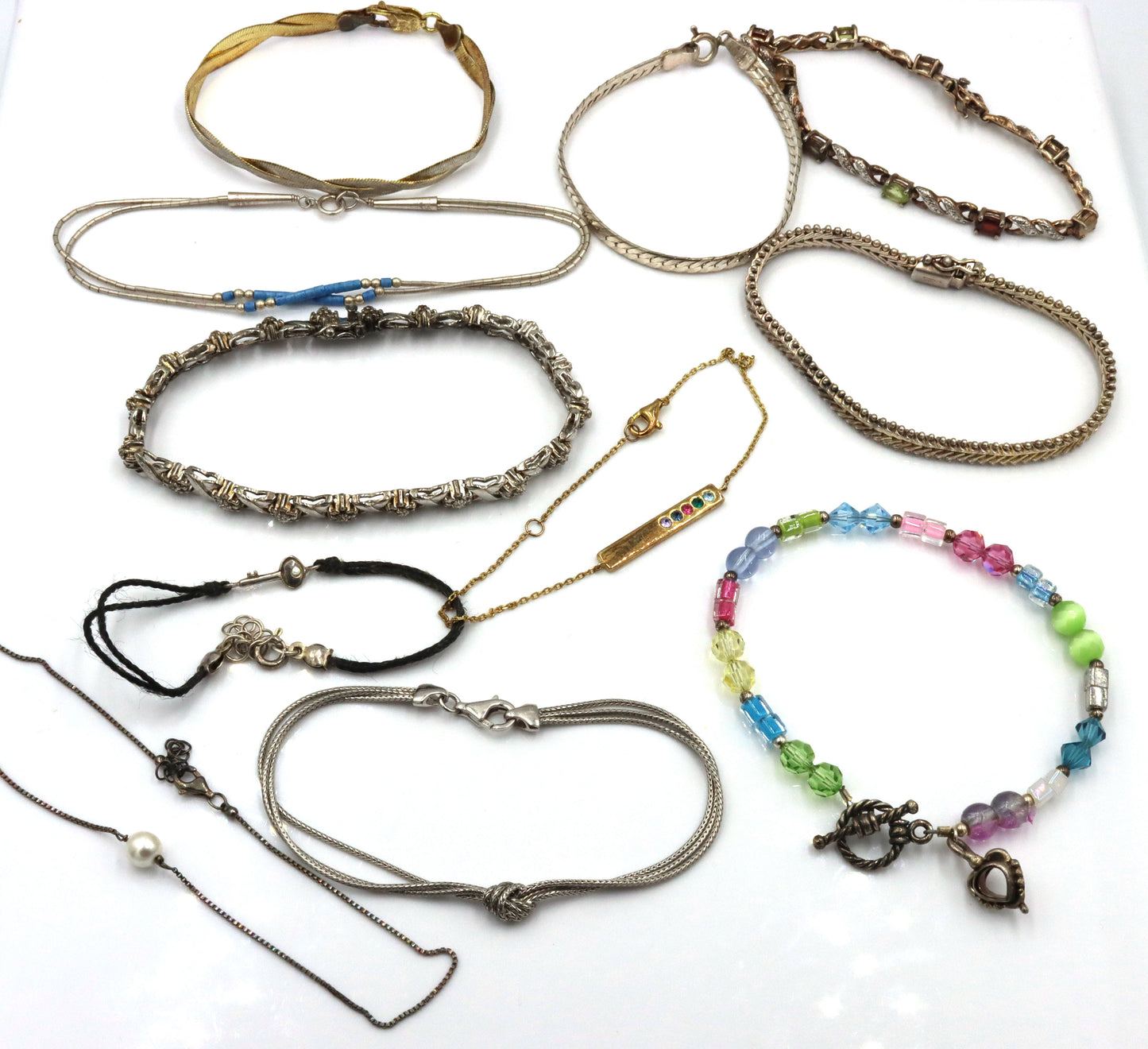 Group lot of 11 vintage 925 sterling silver bracelets