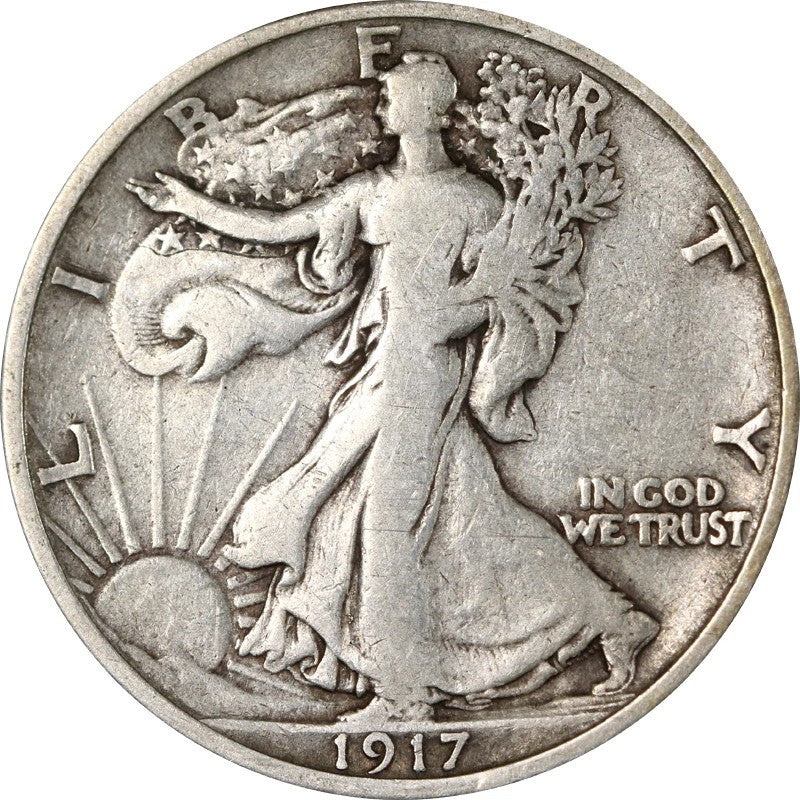 1917-P Walking Liberty Half Dollar 90% Silver Philadelphia Mint Circulated