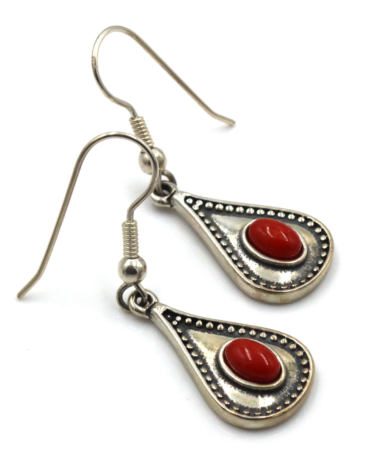 Set of 925 sterling silver signed gemstone bracelet and dangle earrings