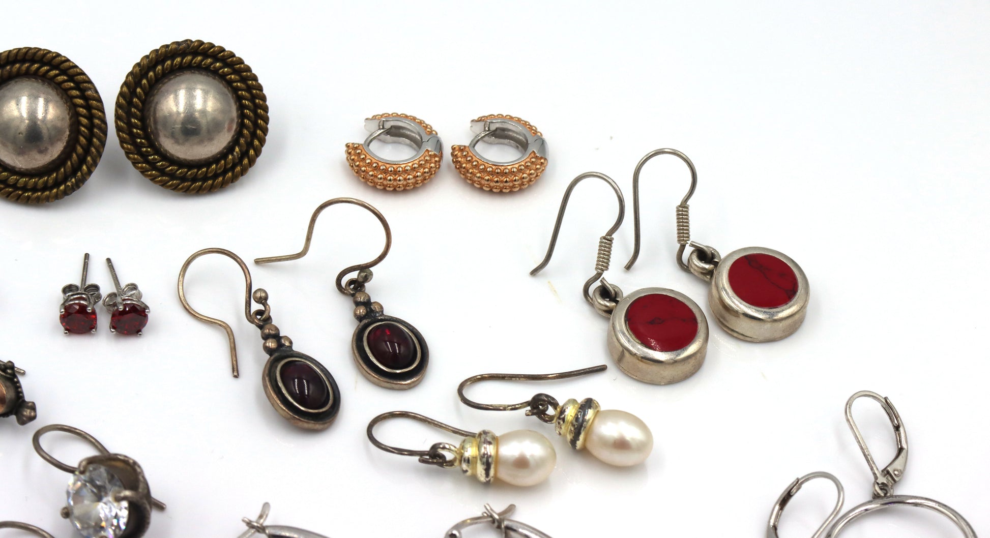 Group lot of vintage 925 sterling silver earrings