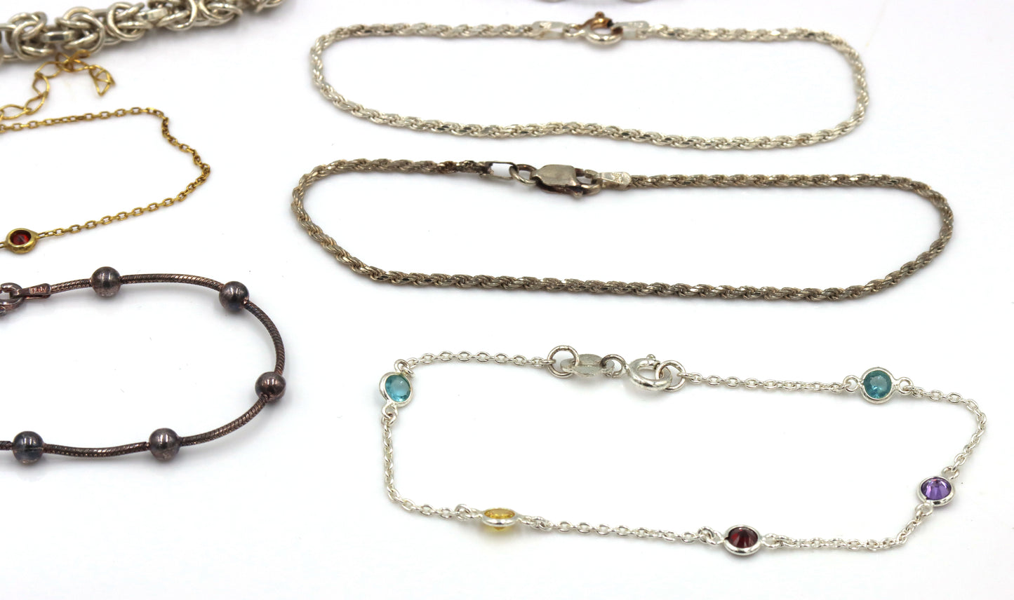 Vintage 925 sterling silver group lot of 9 bracelets