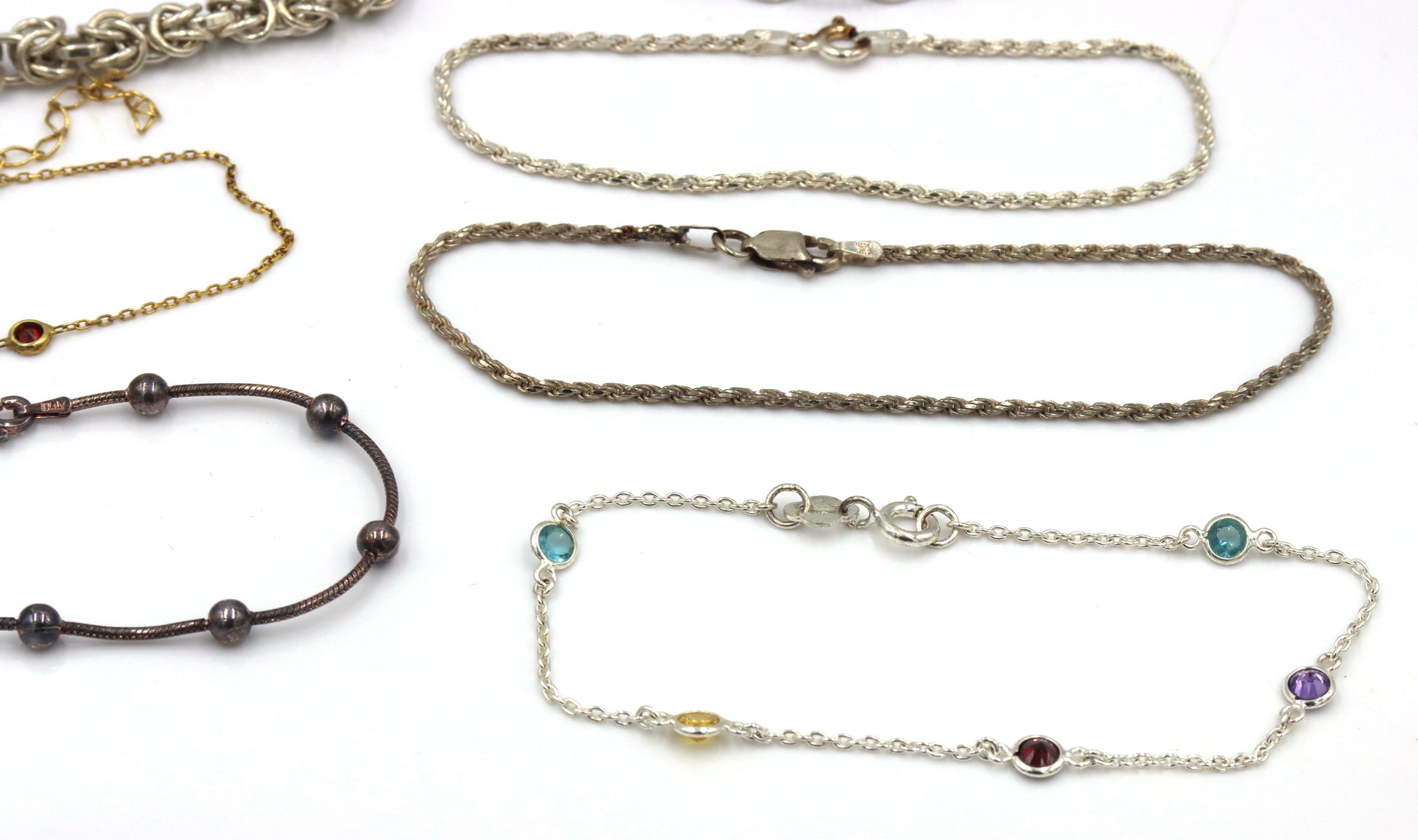 Vintage 925 sterling silver group lot of 9 bracelets