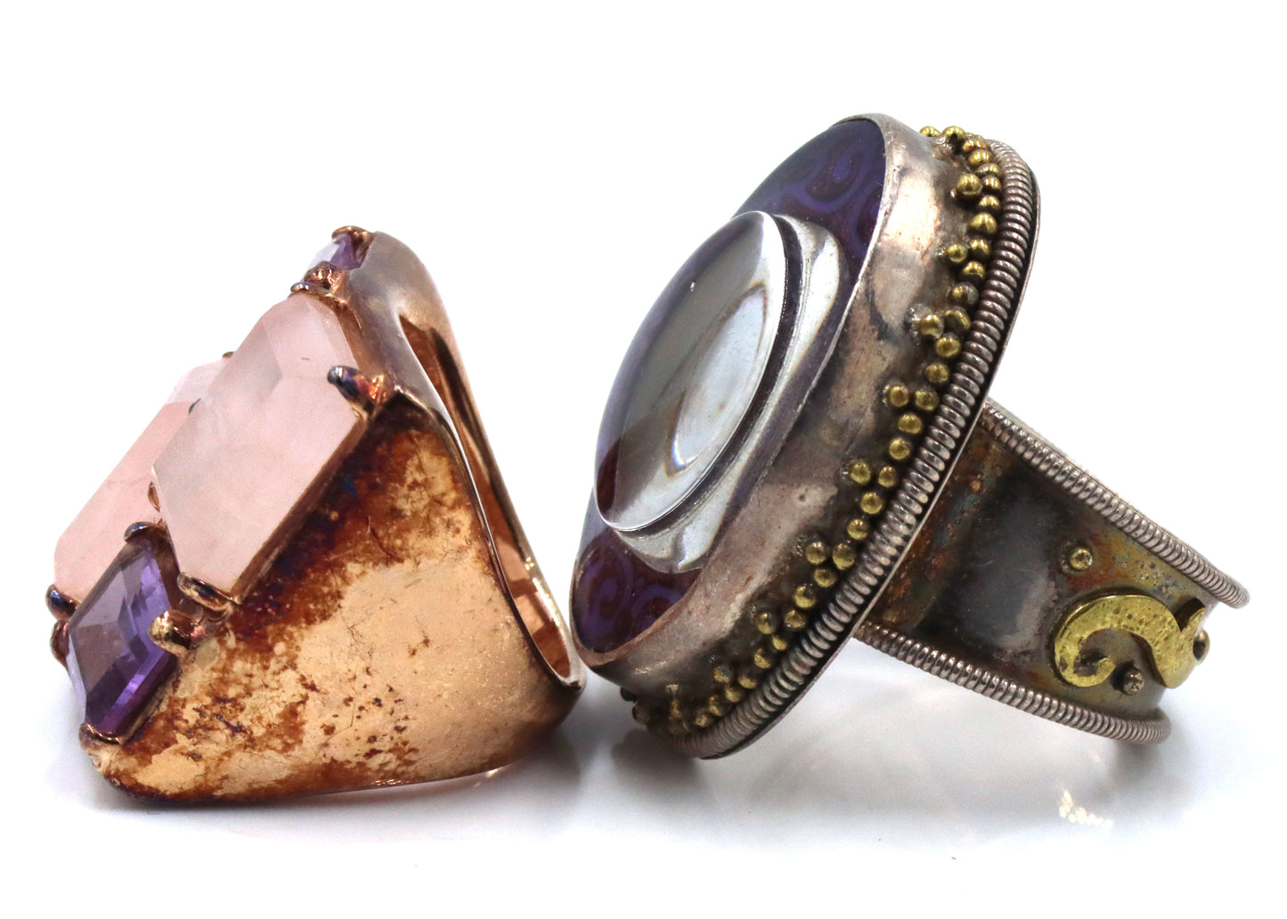 Lot of 2 Vintage 925 sterling silver rings