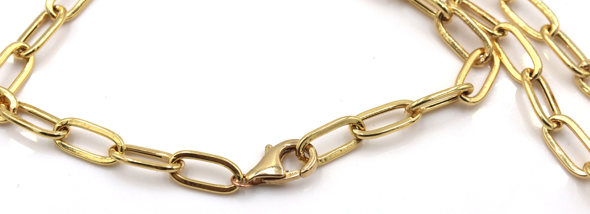 18kt Yellow gold paper clip chain necklace