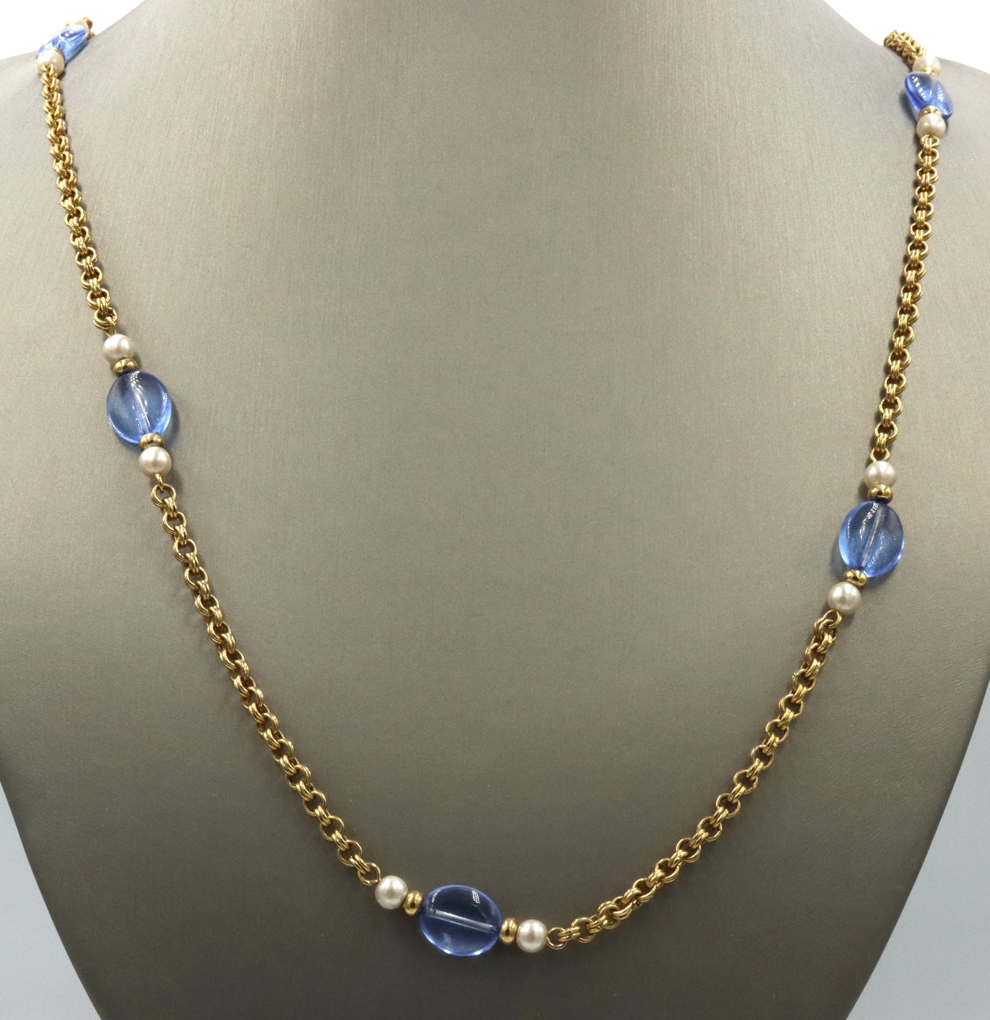 Vintage Avon gold plated pearl and glass necklace