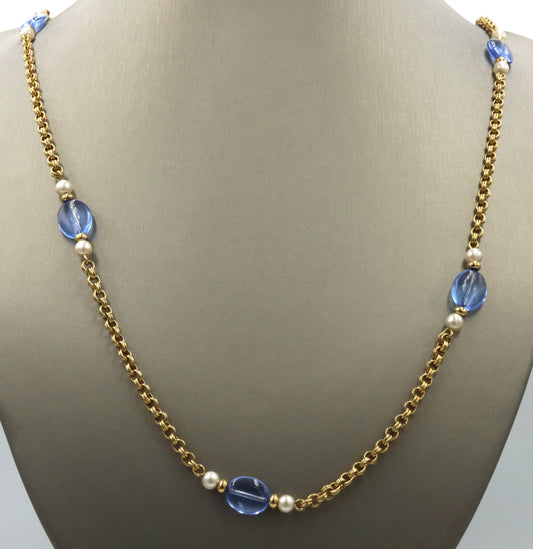Vintage Avon gold plated pearl and glass necklace