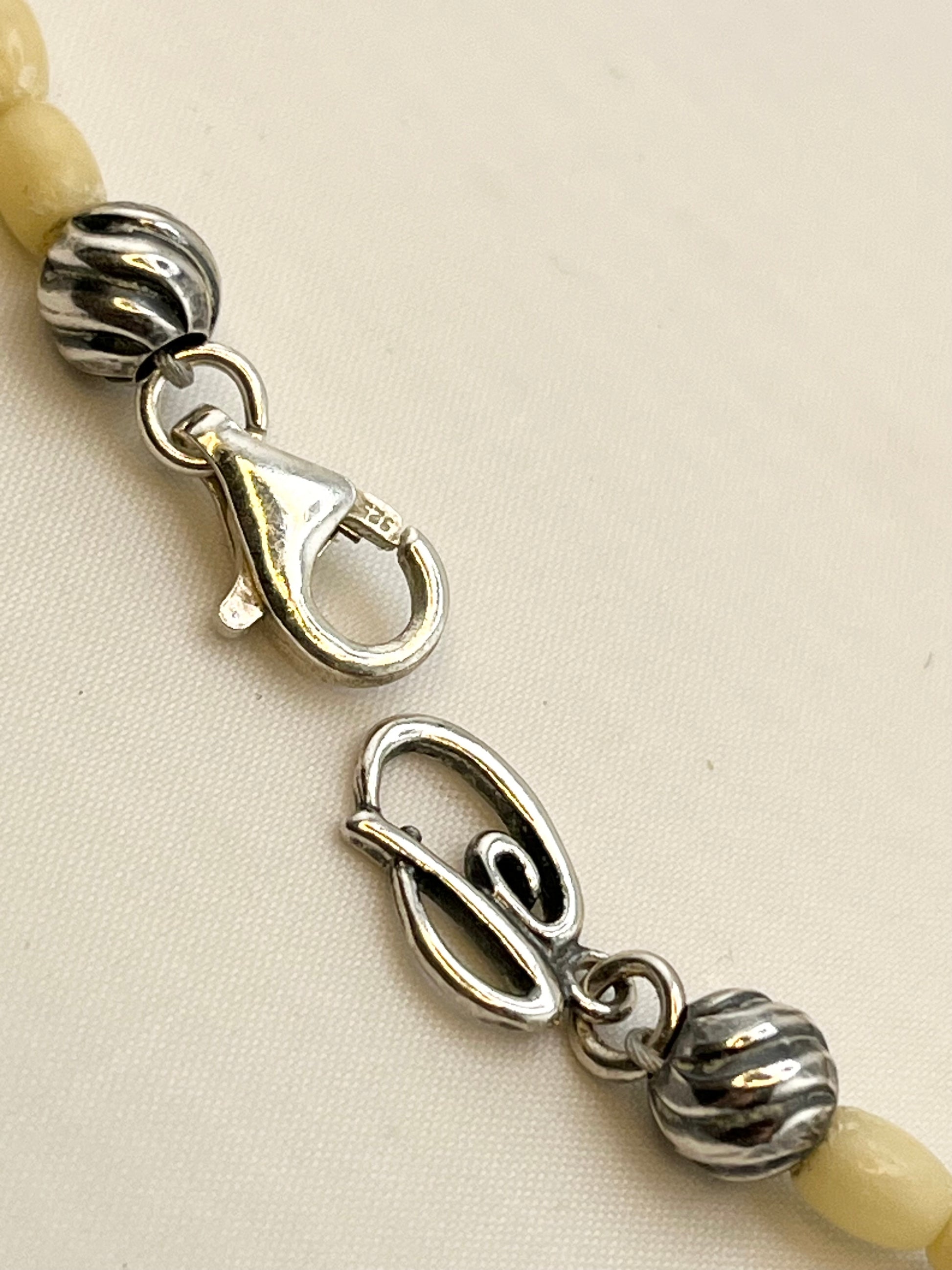 925 Sterling Silver Jay King DTR Silpada Yellow Opal Beads And Silver accent Necklace