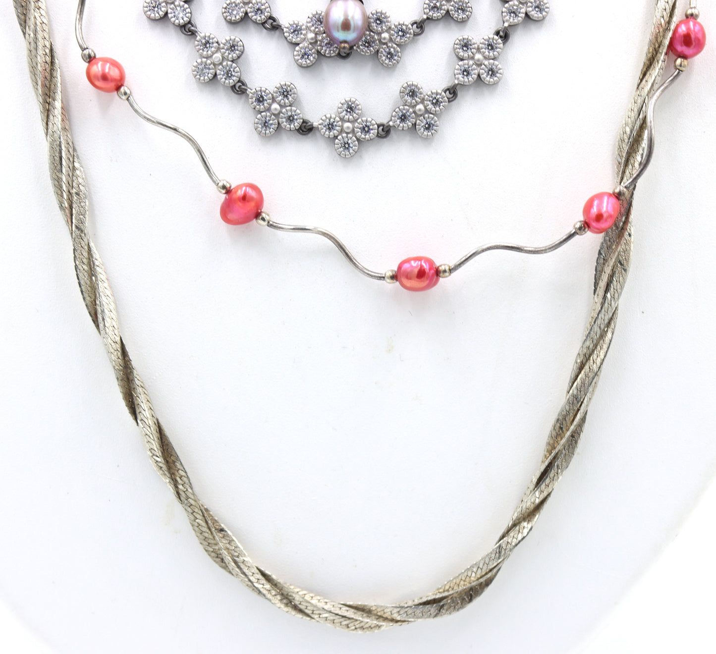 Group lot of 5 Vintage 925 sterling silver necklaces