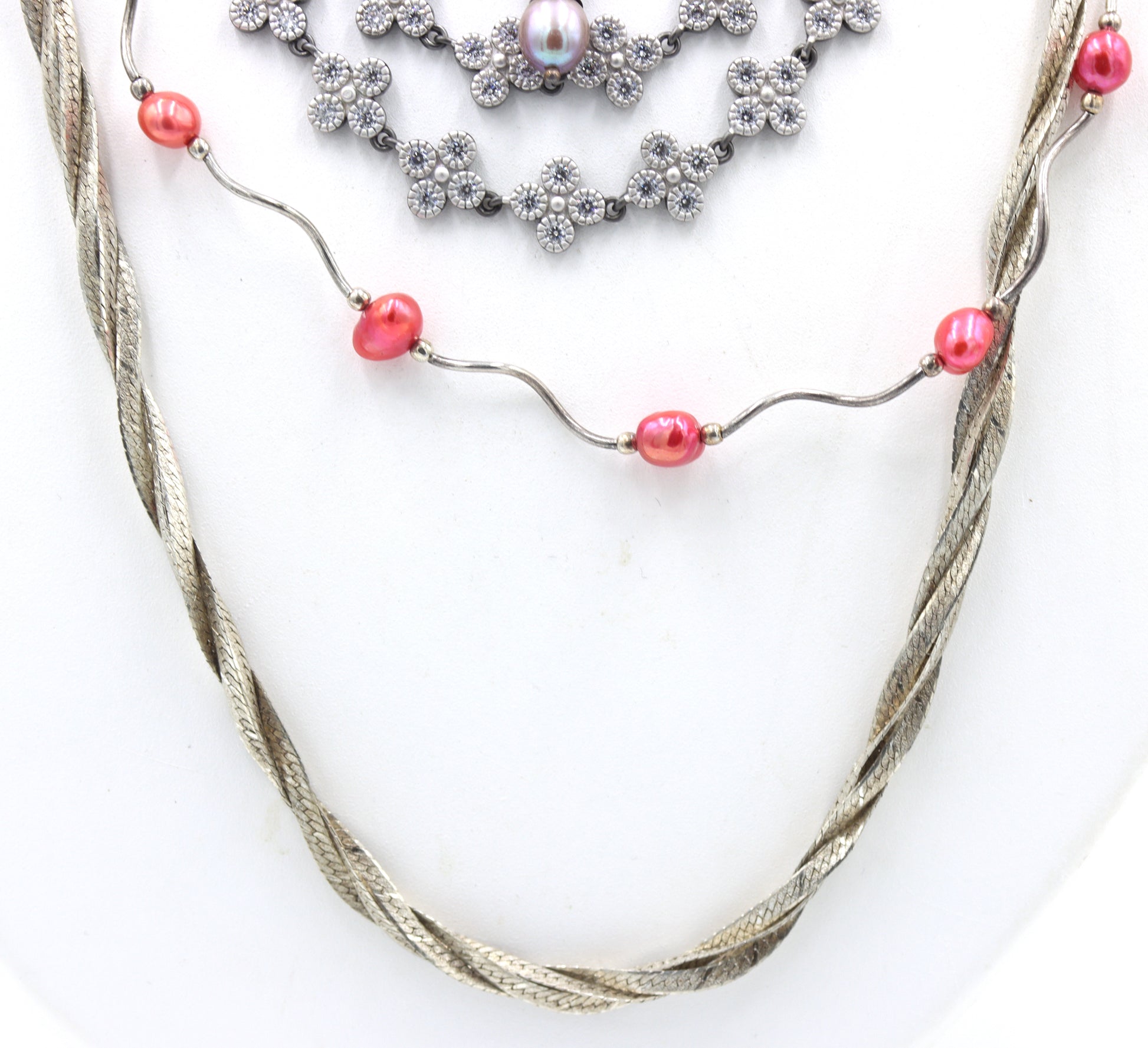 Group lot of 5 Vintage 925 sterling silver necklaces