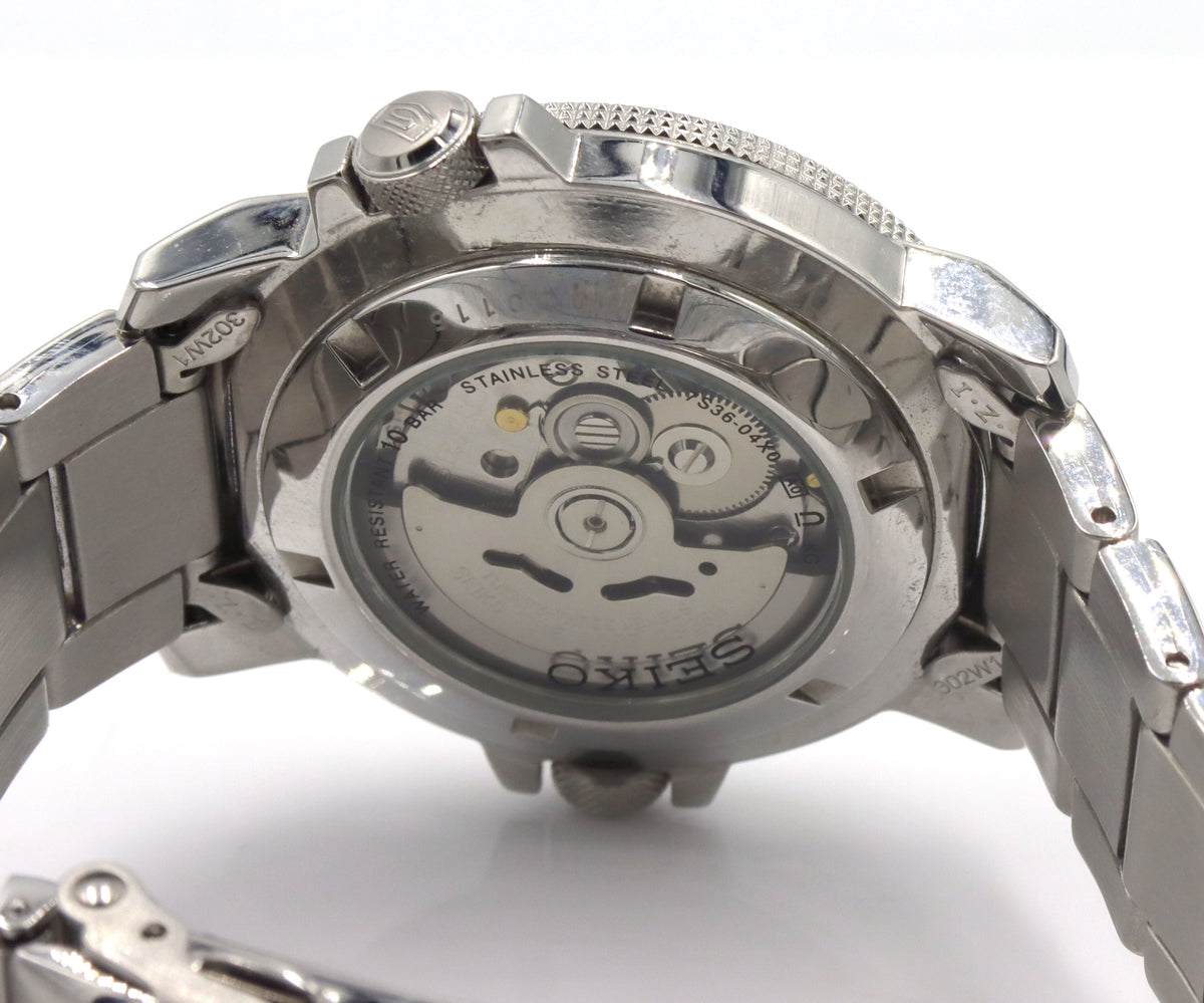 Seiko sport black dial automatic watch