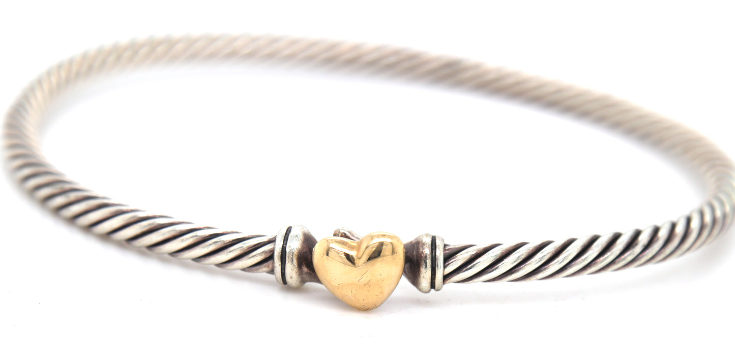 David Yurman cable collectibles heart bracelet 3mm