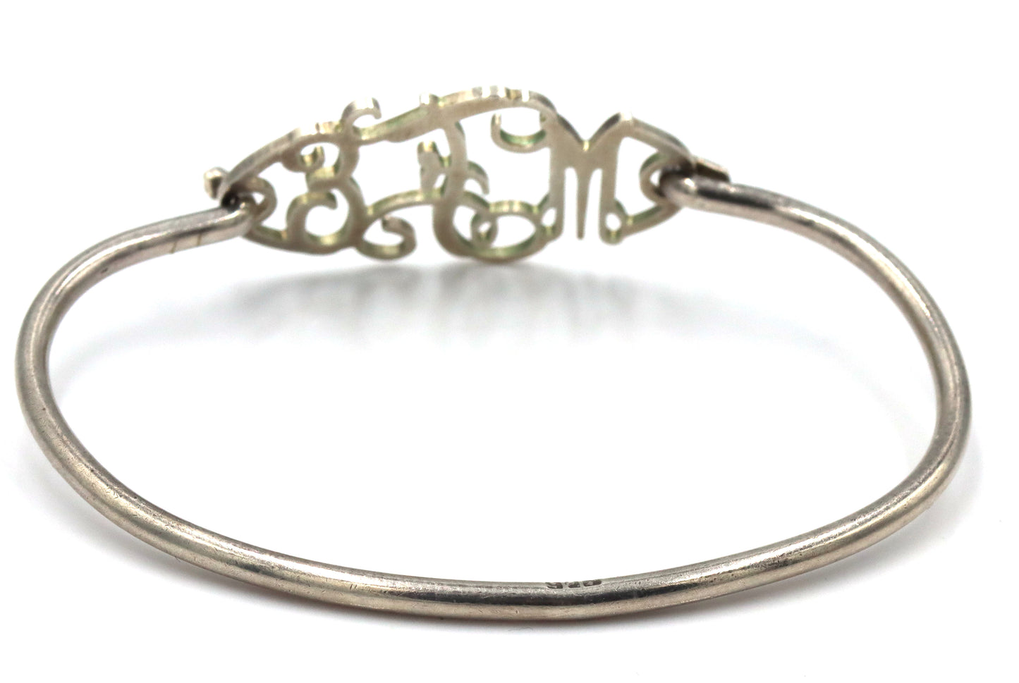 Set of 925 sterling silver Initial cuff bangle and necklace