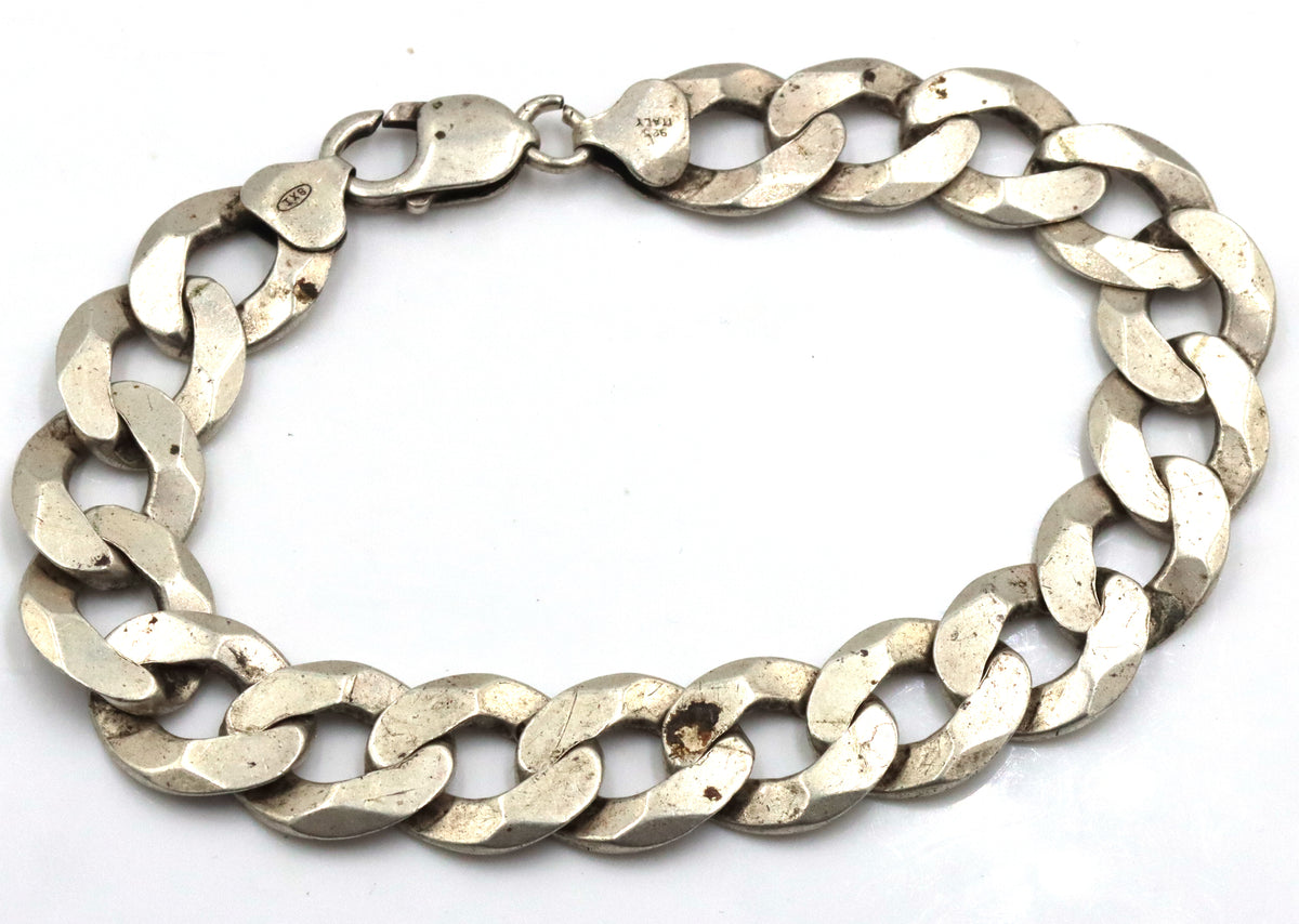 Italian 925 sterling silver Cuban link bracelet