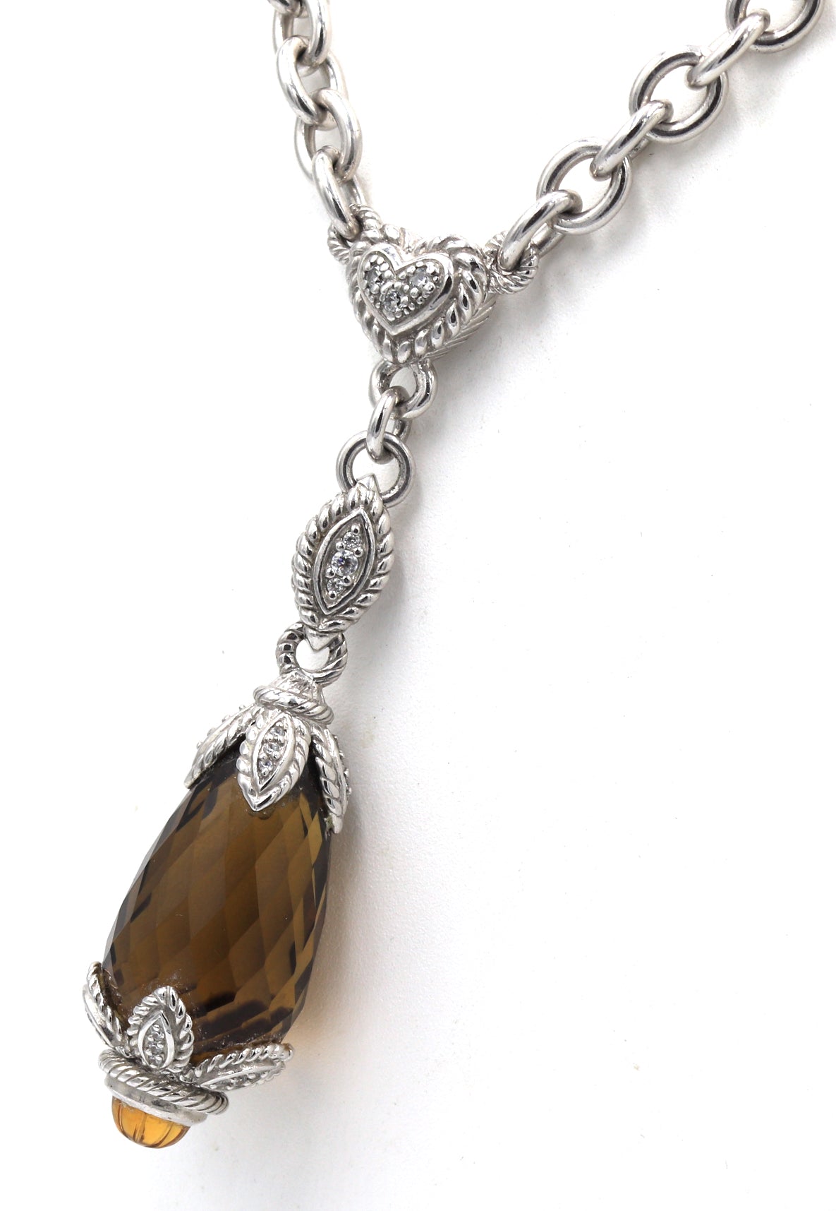 Judith Ripka smokey quartz pendant on chain