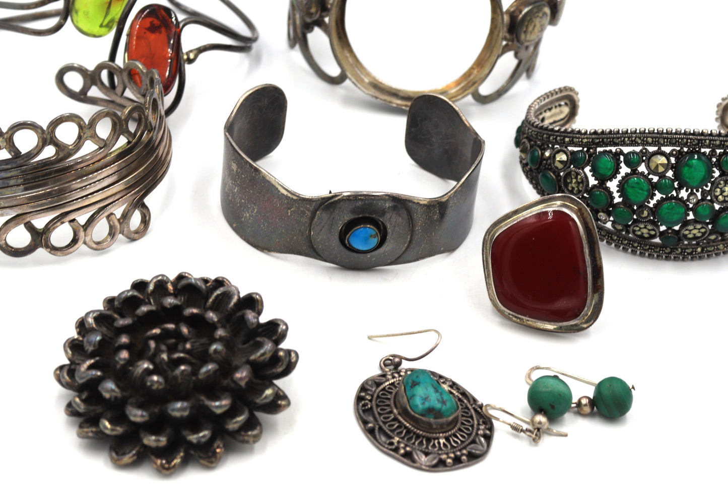 Group of vintage 925 sterling silver mixed jewelry