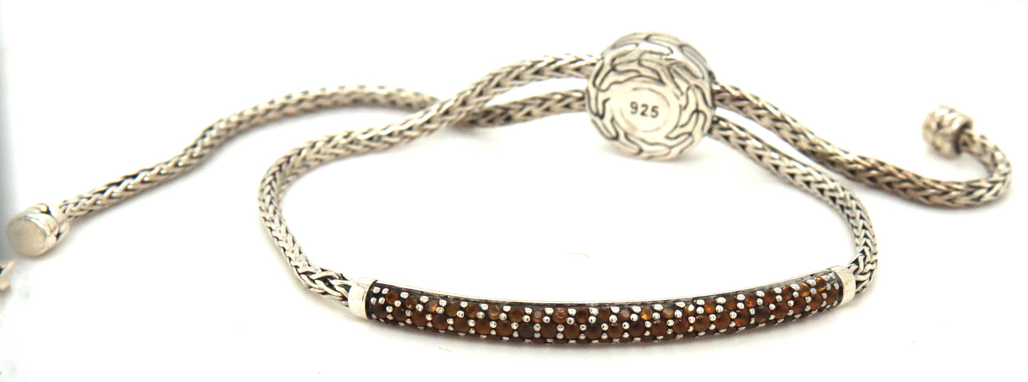 John Hardy classic chain sterling silver and citrine bar bolo bracelet