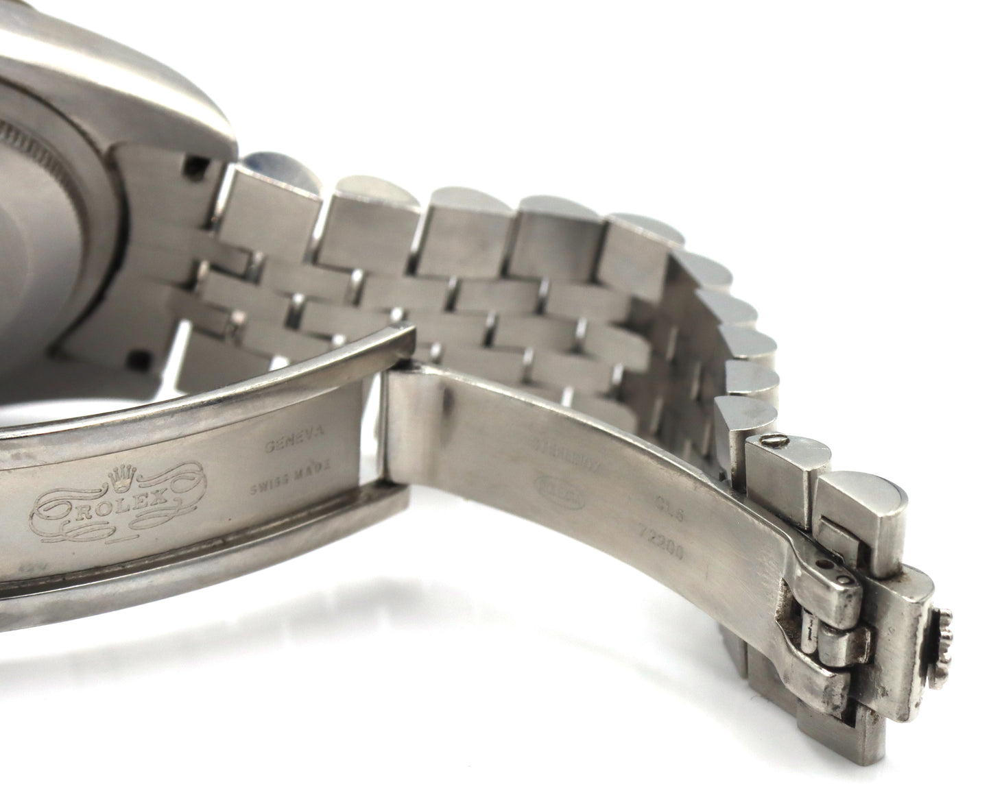 Rolex Oyster Perpetual date just stainless steel watch with after market diamond bezel