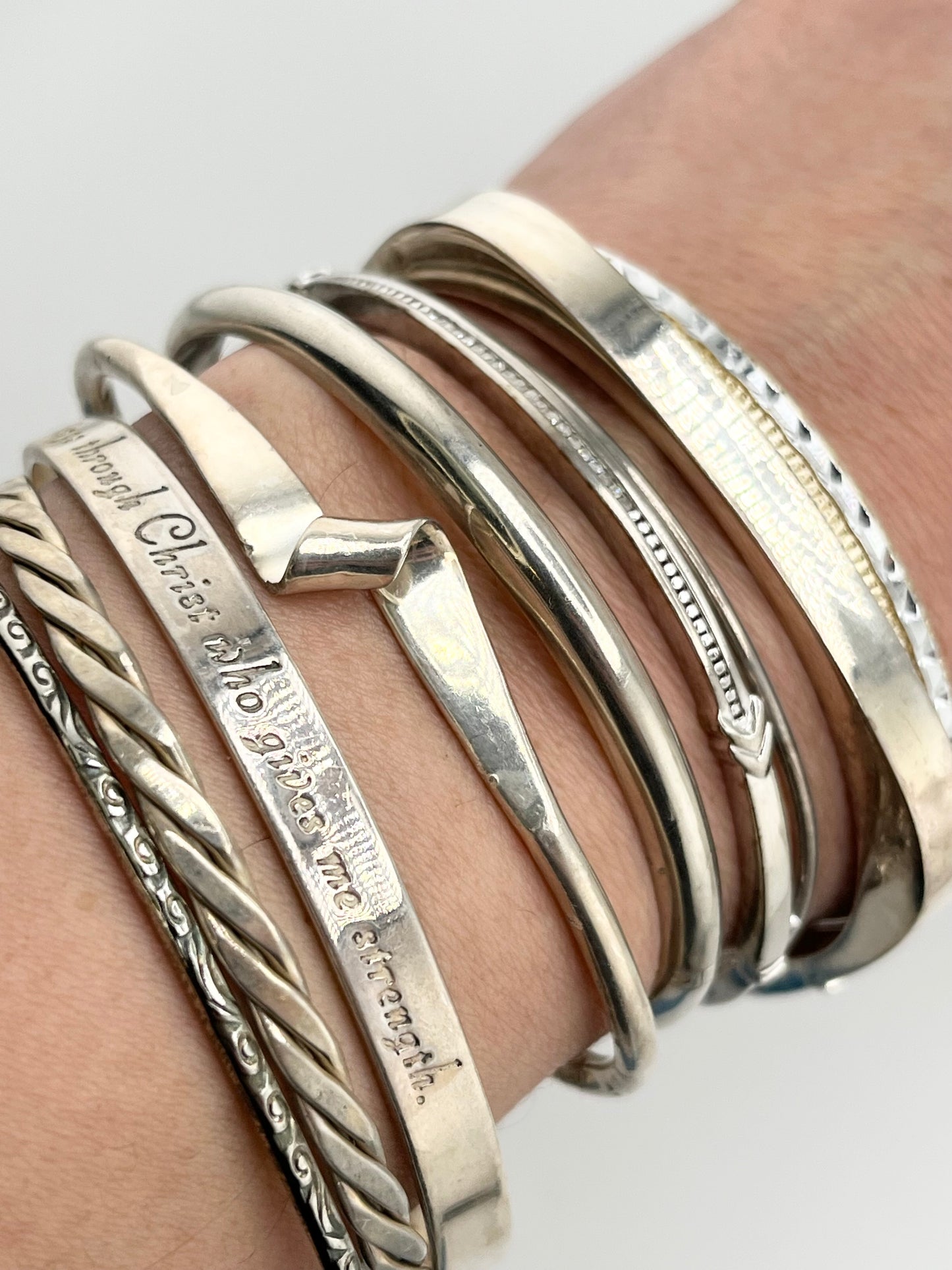 Group lot of Vintage 925 sterling silver bangles