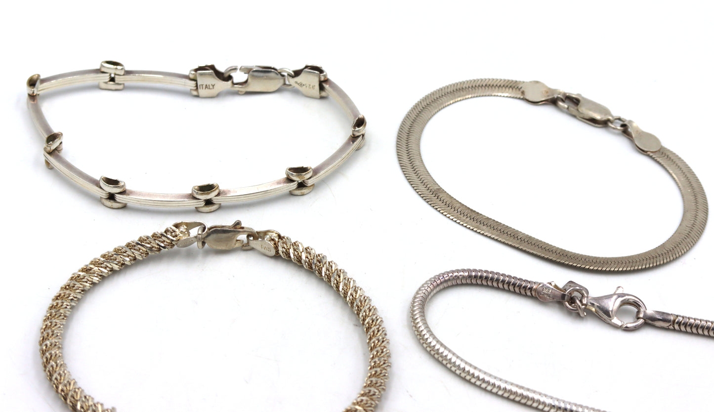 Vintage 925 sterling silver group lot of 7 bracelets