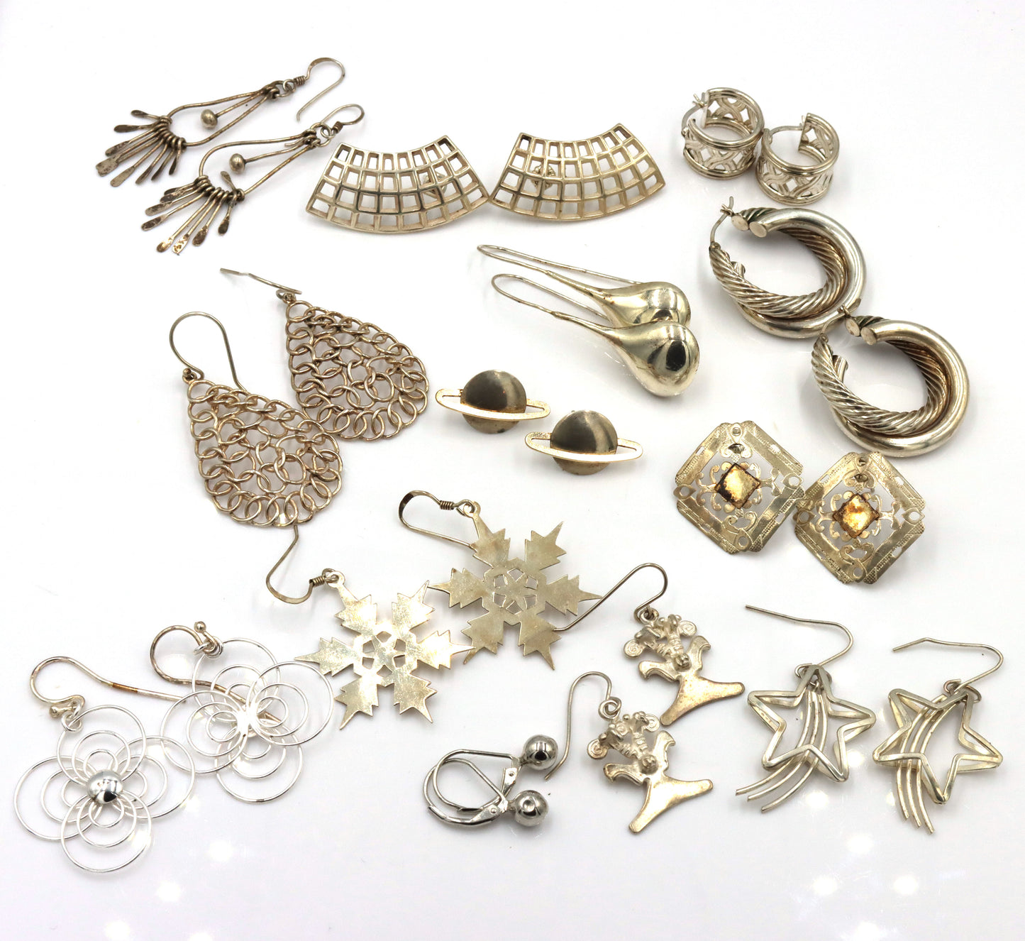 Group lot of Vintage 925 sterling silver earrings