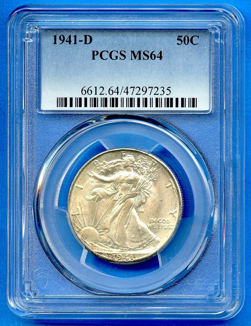 1941-D Walking Liberty Half Dollar PCGS MS64 Silver 50C Choice Uncirculated