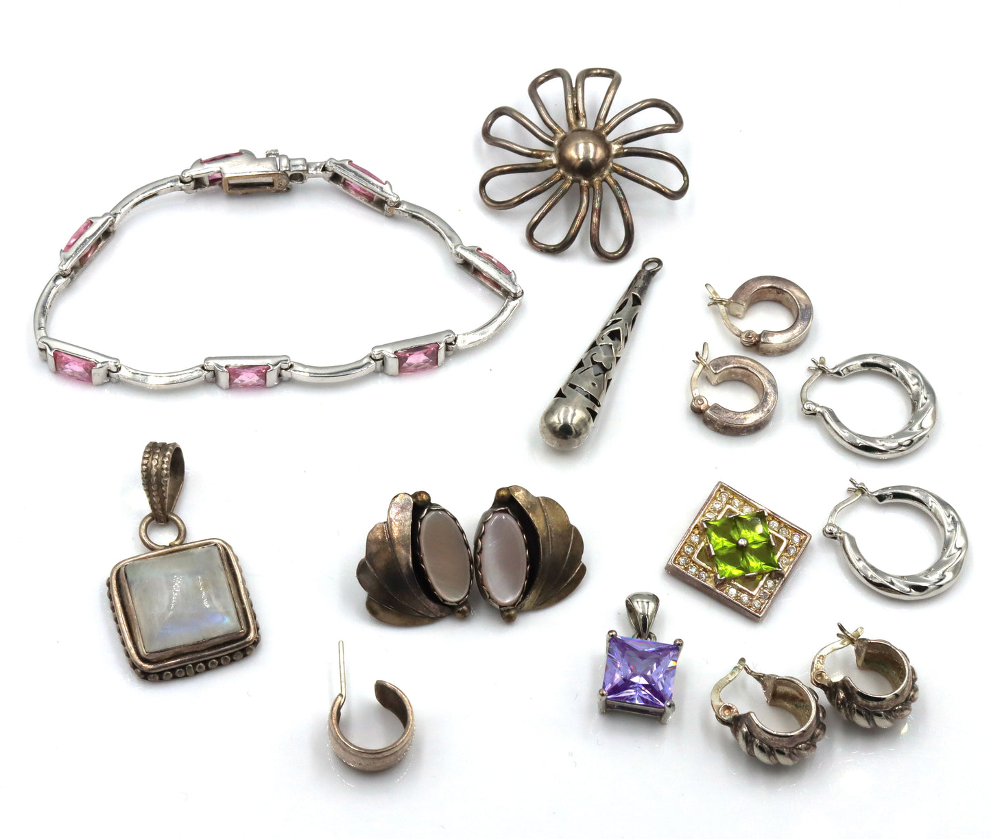 Vintage 925 sterling silver group lot of mis jewelry