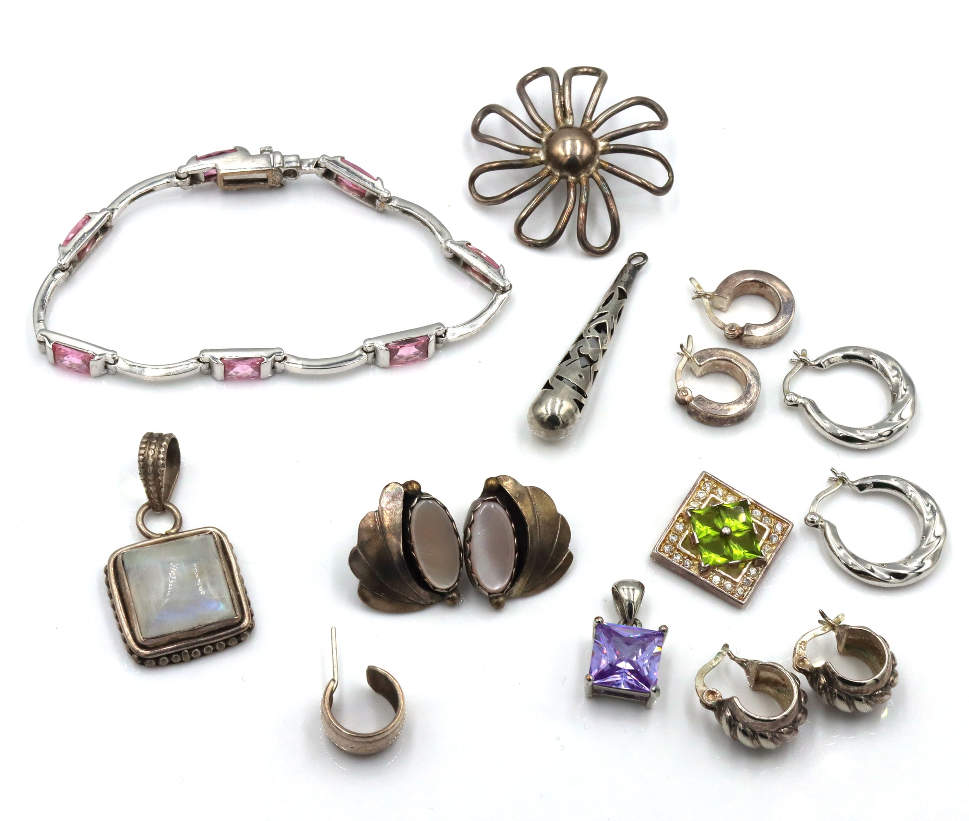 Vintage 925 sterling silver group lot of mis jewelry