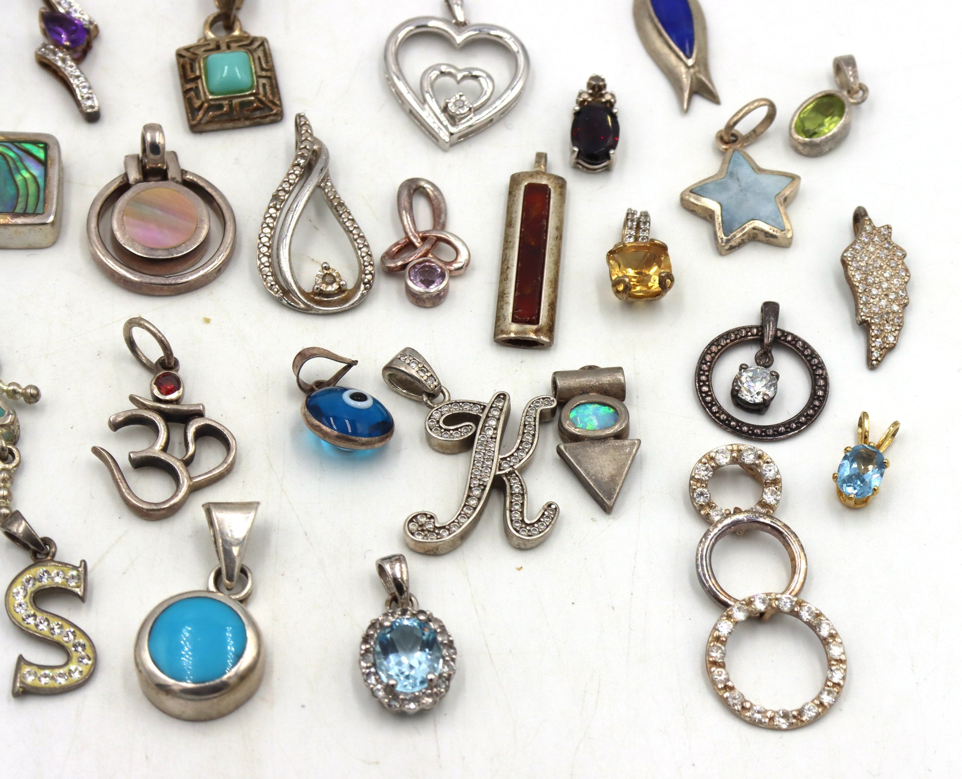 Group lot of Vintage 925 sterling silver pendants