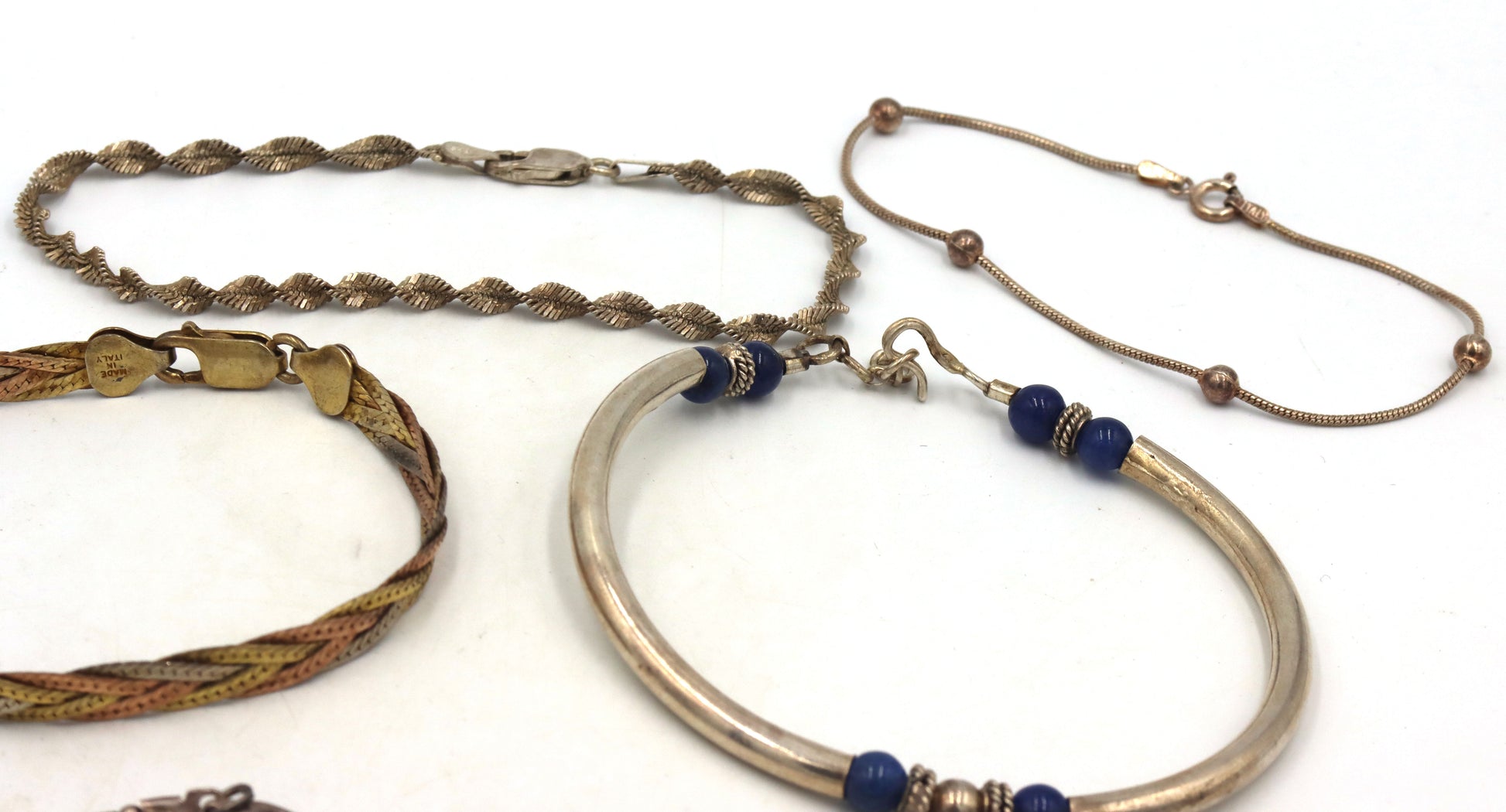 Group lot of 9 vintage 925 sterling silver bracelets