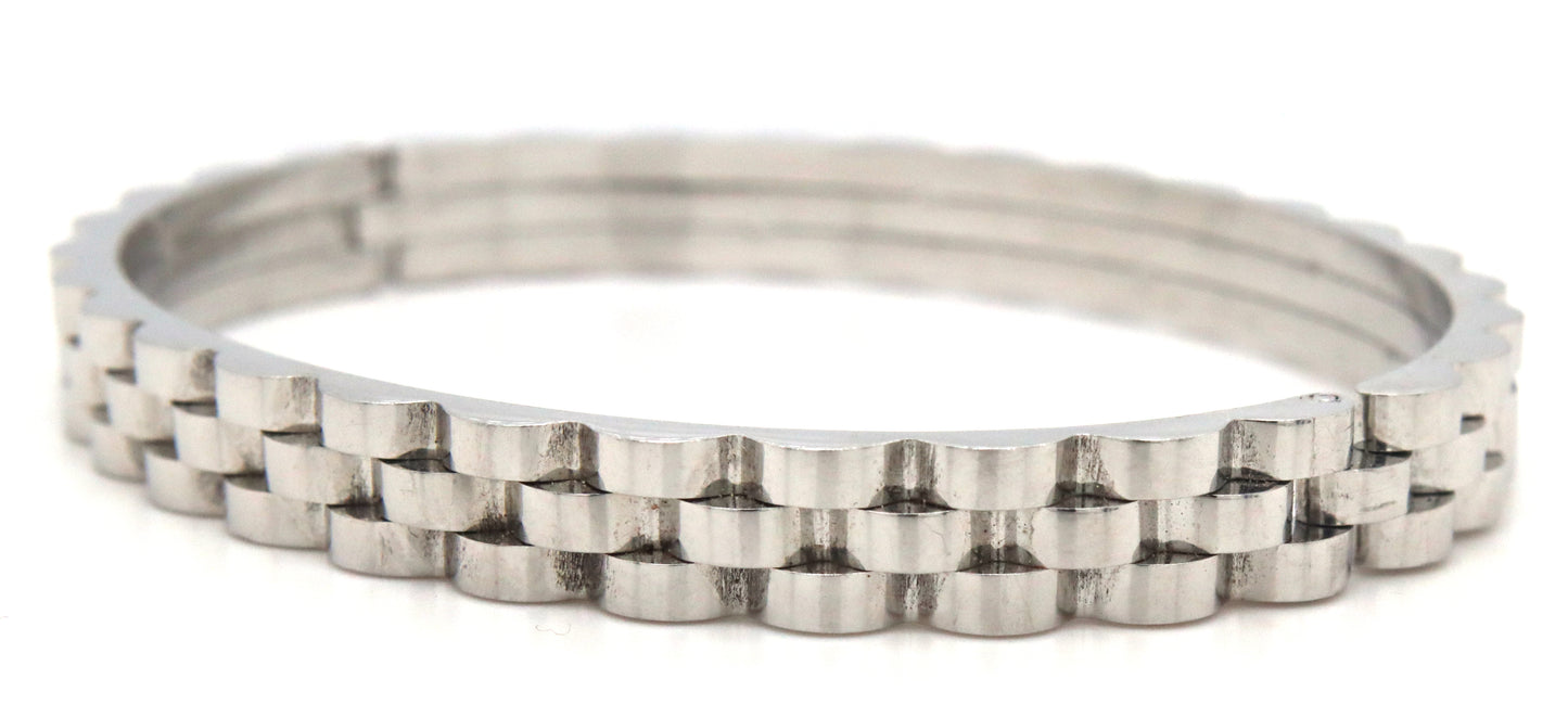 Stainless steel Rolex style bangle bracelet