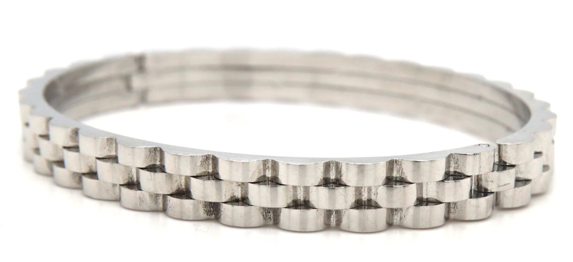 Stainless steel Rolex style bangle bracelet